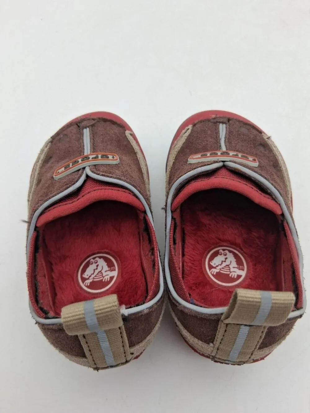 Crocs Red Brown Dawson Slip On Sneakers Size 4 Baby/Toddler